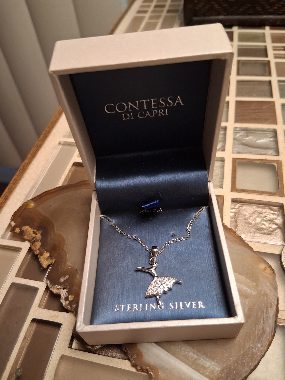 Rare Contessa di Capri Sterling Silver Ballerina Necklace - Silver